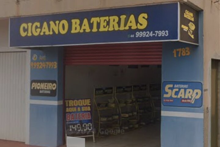 Fachada da loja Cigano Baterias em Mandaguari